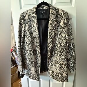 INC International Concepts Monochrome Snake Pattern Blazer